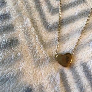 Gold Heart Necklace Simple Small